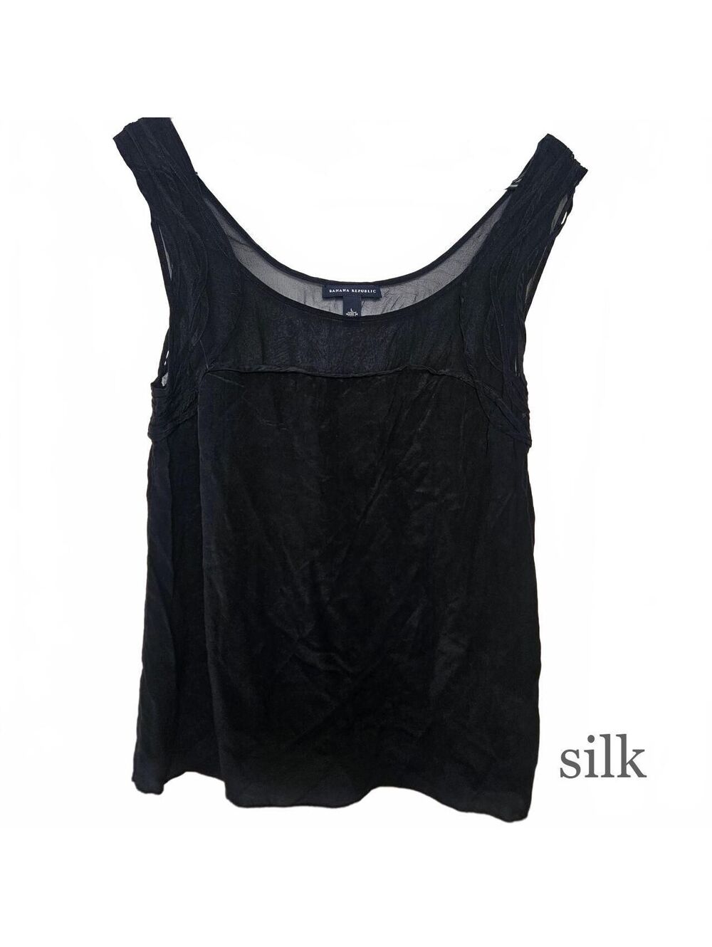 Banana Republic 100% Silk Sheer & Strappy detail Large